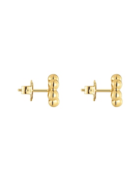 Aretes de flor Tous Sugar Party de plata 18 K con acabado baño de oro iolita