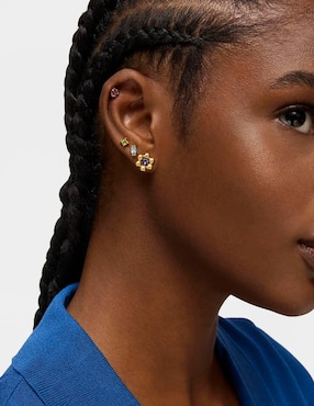Aretes de flor Tous Sugar Party de plata 18 K con acabado baño de oro iolita