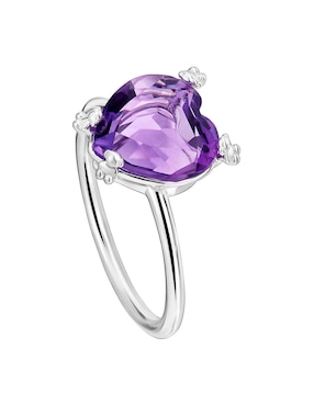 Anillo con gema de corazón Tous Color Pills P 925 de plata amatista brillante