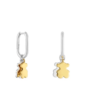 Aretes De Aros De Tous Sweet Dolls De Plata P 925 Con Acabado Baño Oro