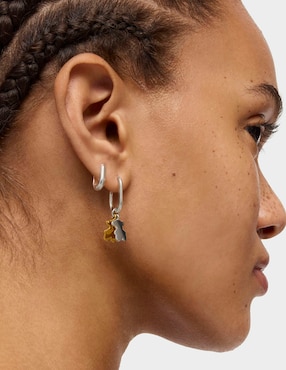 Aretes de aro Tous Sweet Dolls de plata P 925 con acabado baño de oro