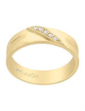 Argolla De Oro 14 K Klamore Drial Diamante