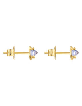 Aretes de oso Tous de oro con acabado brillante tanzanita