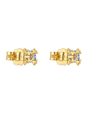 Aretes de oso Tous de oro con acabado brillante tanzanita