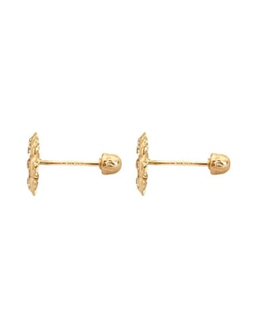 Broqueles de flor Mancini de oro con acabado brillante zirconia