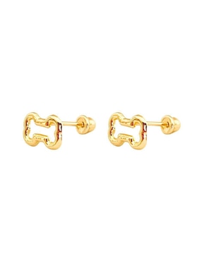 Broqueles de hueso Mancini de oro con acabado brillante