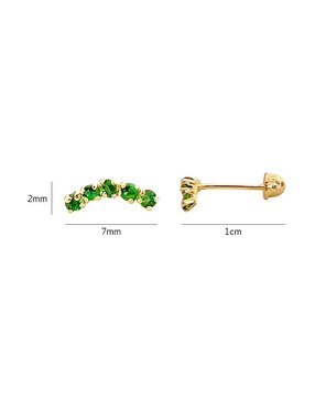 Broqueles de barra Mancini de oro con acabado brillante zirconia
