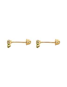Broqueles de barra Mancini de oro con acabado brillante zirconia