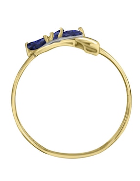 Anillo Fascinare Praga 14 k de oro amarillo zafiro y diamante brillante