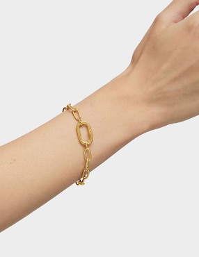 Pulsera Tous de plata P 925 Hold Oval con acabado baño de oro