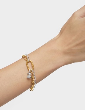 Pulsera Tous de plata P 925 Hold Oval con acabado baño de oro