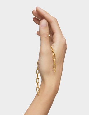 Pulsera Tous de plata P 925 Hold Oval con acabado baño de oro