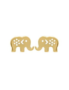Broqueles de elefante Roca de oro con acabado brillante