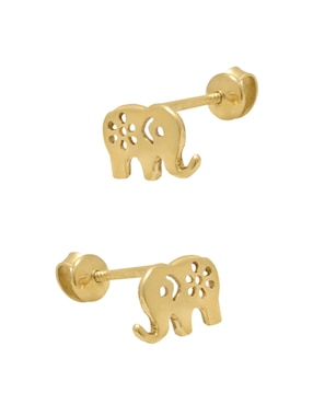 Broqueles de elefante Roca de oro con acabado brillante