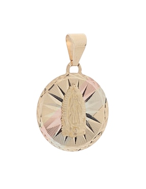 Medalla circular Fonelli virgen de guadalupe de oro 14 K