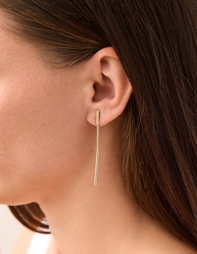 Aretes largos Bony Levy Popcorn de oro 14 k con acabado pulido