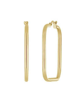 Aretes largos cuadrados Bony Levy de oro 14 K con acabado brillante