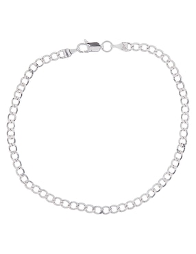 Pulsera Fonelli de oro blanco 14 K Cubana con acabado pulido