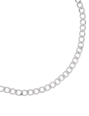 Pulsera Fonelli de oro blanco 14 K Cubana con acabado pulido