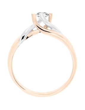 Solitario de oro rosa 14 k Klamore Enya diamante