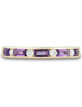 Anillo Richline Group 14 k de oro amatista y diamante