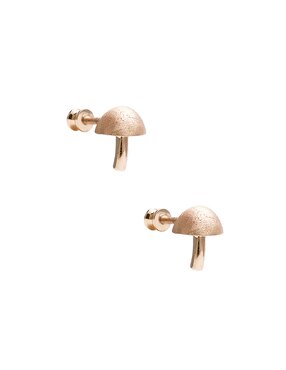 Piercing Ingrata Fortuna Fungi Stud de oro con acabado brillante