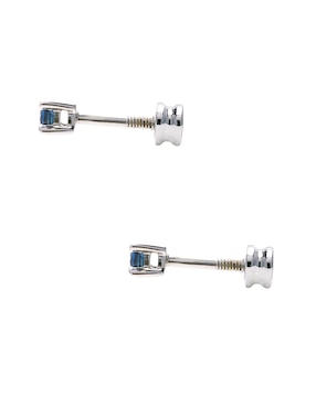 Broqueles Ingrata Fortuna L Sapphire de oro blanco con acabado brillante zafiro