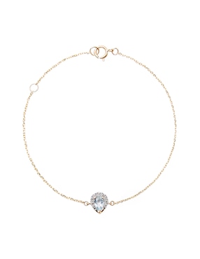 Pulsera Ingrata Fortuna de oro 14 k Dita Bracelet con acabado pavé