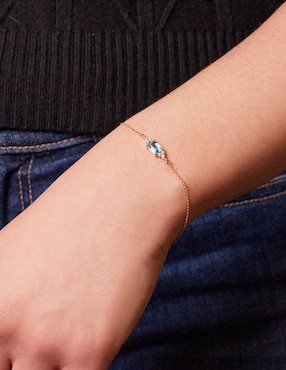 Pulsera Ingrata Fortuna de oro 14 k Oriana con acabado pavé