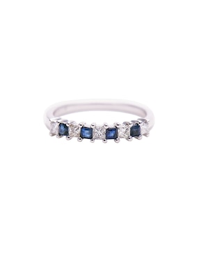 Anillo Ingrata Fortuna Kendra Diamond Sapphire 14 k de oro blanco diamante pulido