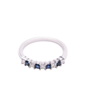 Anillo Ingrata Fortuna Kendra Diamond Sapphire 14 k de oro blanco diamante pulido