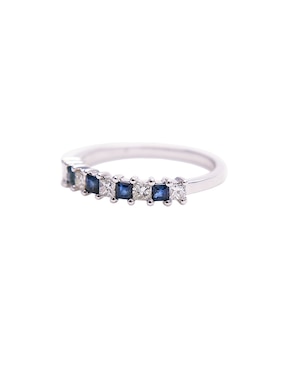 Anillo Ingrata Fortuna Kendra Diamond Sapphire 14 k de oro blanco diamante pulido