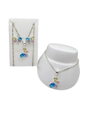 Aretes, collar y pulsera Limerence by Claudia Herrera Libélula de plata P925 zirconia