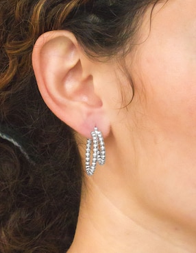 Aretes de aro circulares Silvex Spa de plata P 925