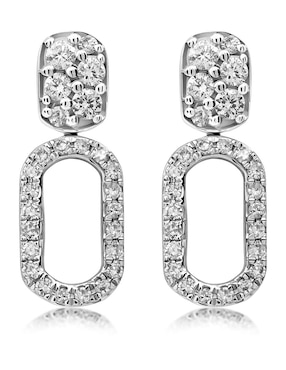 Aretes Jayda de oro con acabado brillante diamante