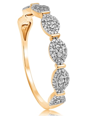 Anillo ovalado Jayda 14 k de oro diamante pavé
