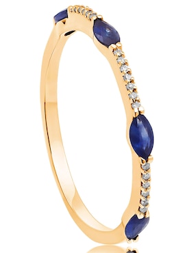 Anillo ovalado Jayda 14 k de oro topacio y diamante brillante