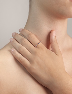Anillo ovalado Jayda 14 k de oro topacio y diamante brillante