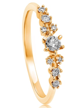 Anillo Jayda 14 k de oro diamante pavé