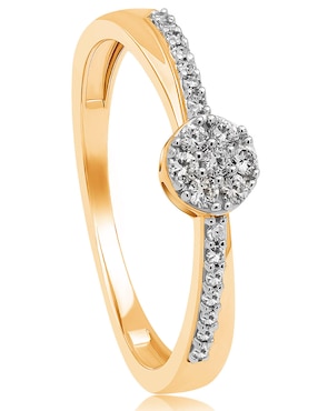 Anillo Jayda 14 k de oro diamante pavé