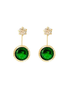 Aretes Mancini de oro con acabado brillante zirconia
