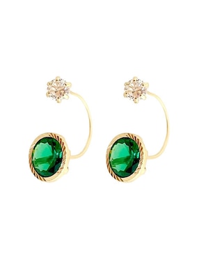 Aretes Mancini de oro con acabado brillante zirconia