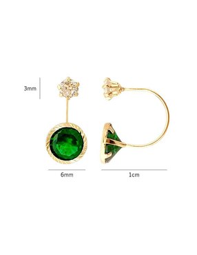 Aretes Mancini de oro con acabado brillante zirconia