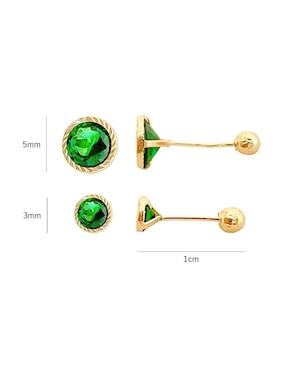 Set de aretes redondos Mancini de oro con acabado brillante zirconia