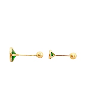 Set de aretes redondos Mancini de oro con acabado brillante zirconia