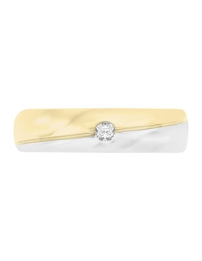 Argolla De Oro 14 K Klamore Dorado Platinada Diamante