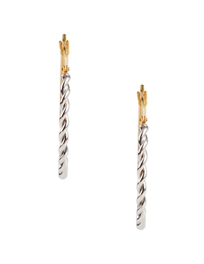 Aretes de aro redondos Del Pia de oro 14 k con acabado pulido