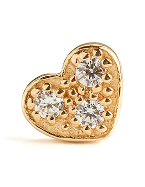 Piercing de corazón Ero Jewelry de oro 14 K con acabado pulido zirconia