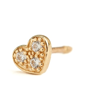 Piercing de corazón Ero Jewelry de oro 14 K con acabado pulido zirconia