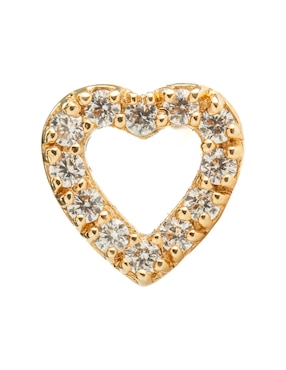 Piercing de corazón Ero Jewelry de oro 14 K con acabado brillante zirconia